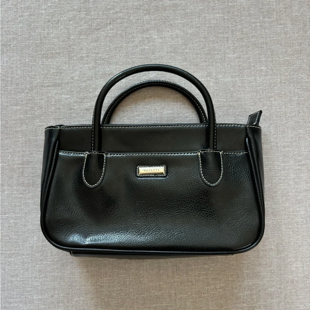 Rosetti vegan leather retro handbag black purse.
